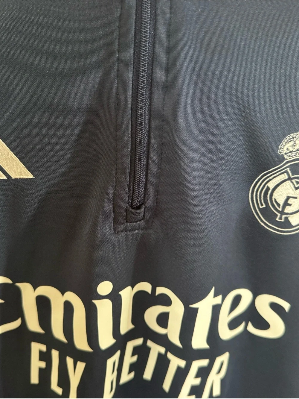Adidas Real Madrid Emirates Quarter Zip Long Sleeve Men’s Training Top Size XL